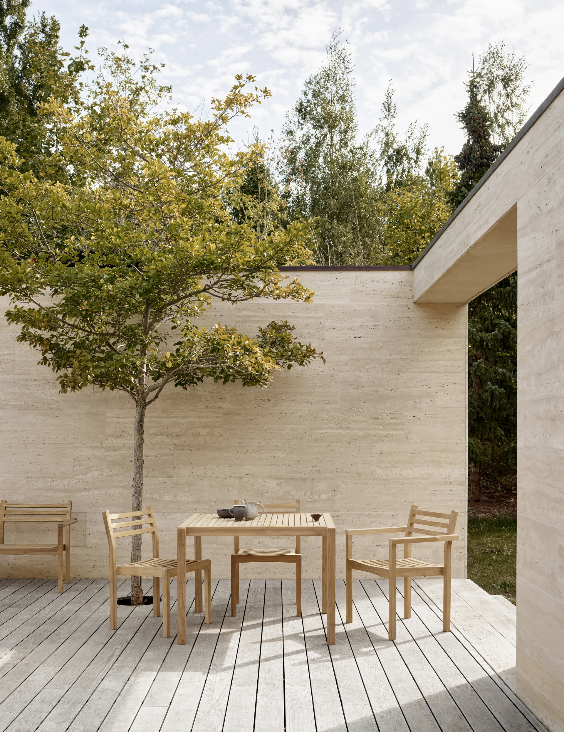 AH502 karmstol, Obehandlad teak Carl Hansen & Søn