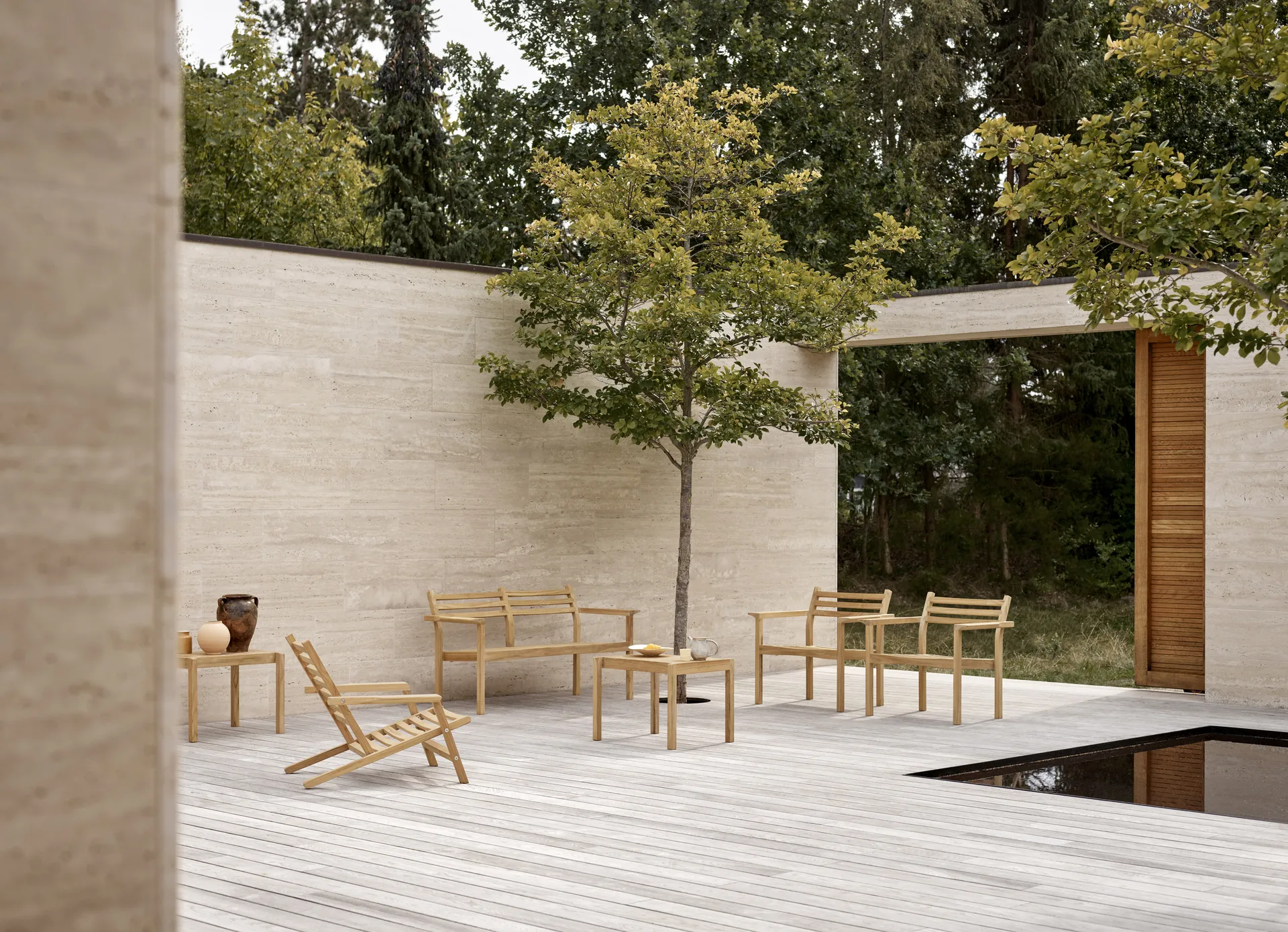 AH603 däckstol, Obehandlad teak Carl Hansen & Søn