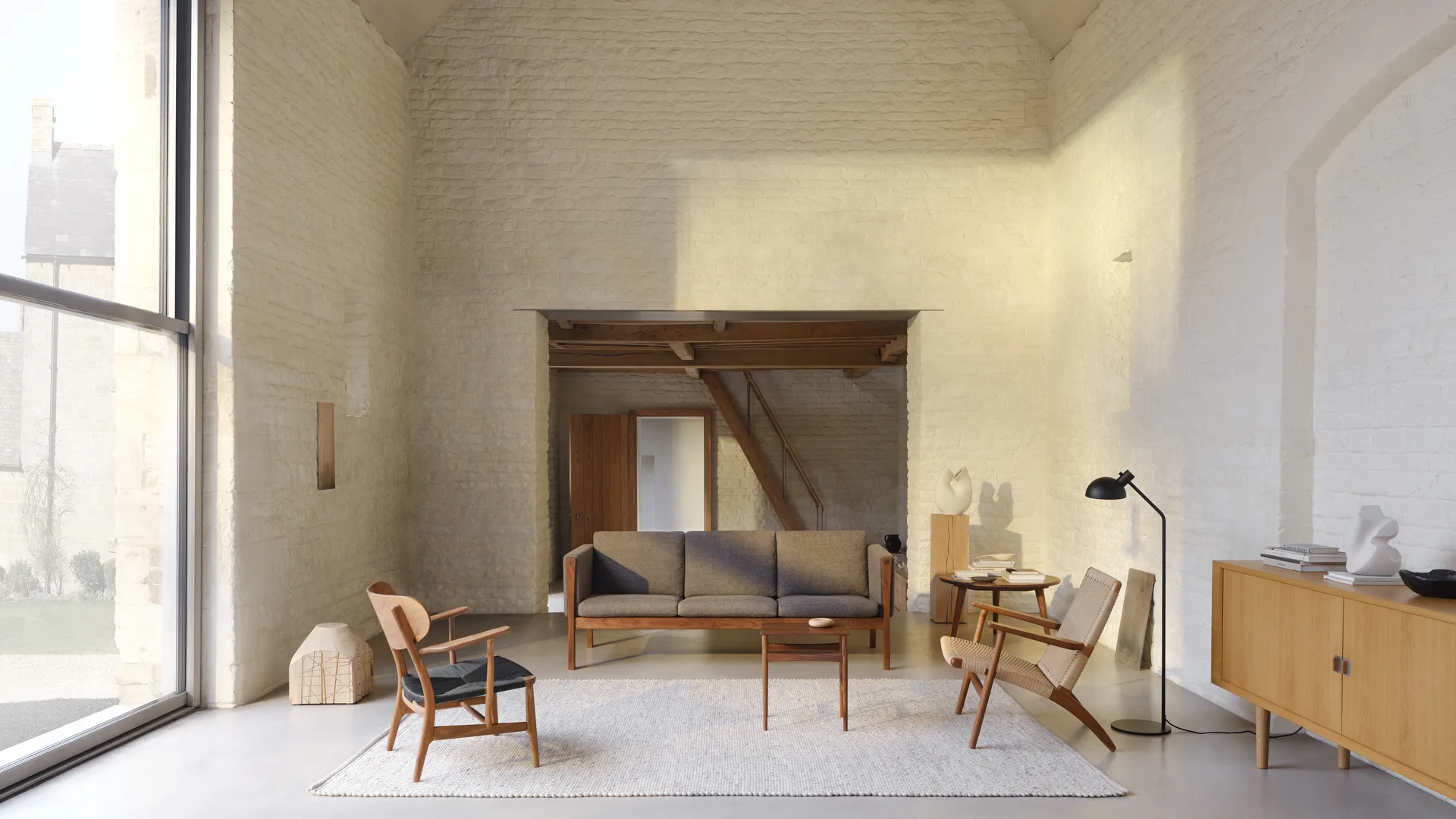 CH004 nesting tables satsbord, Oljad valnöt Carl Hansen & Søn
