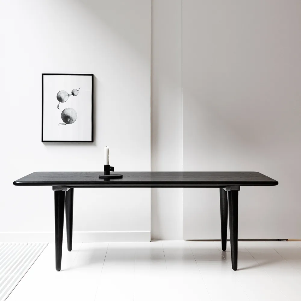 CH011 soffbord, Svartlackerad ek h 48 cm Carl Hansen & Søn