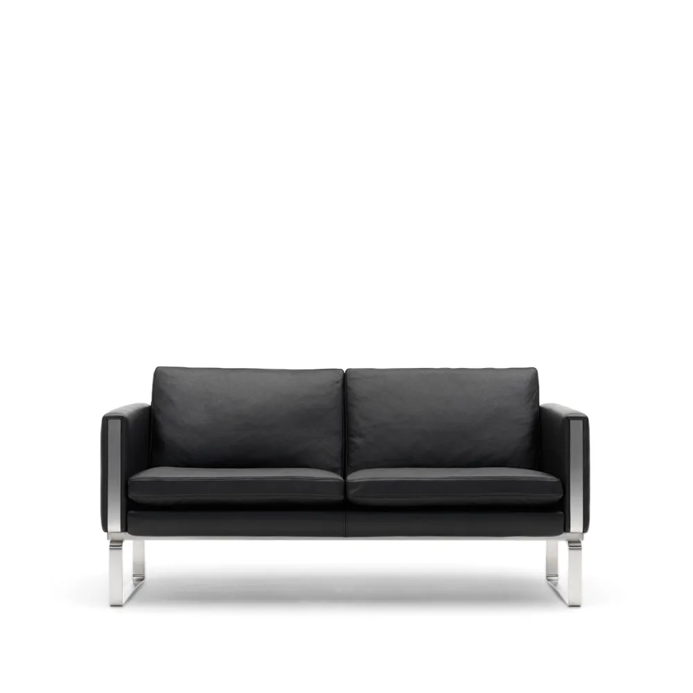 CH102 soffa 2-sits, Loke 7150 läder-rostfritt stål Carl Hansen & Søn