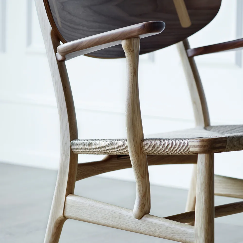 CH22 fåtölj, Oljad ek-naturflätad Carl Hansen & Søn