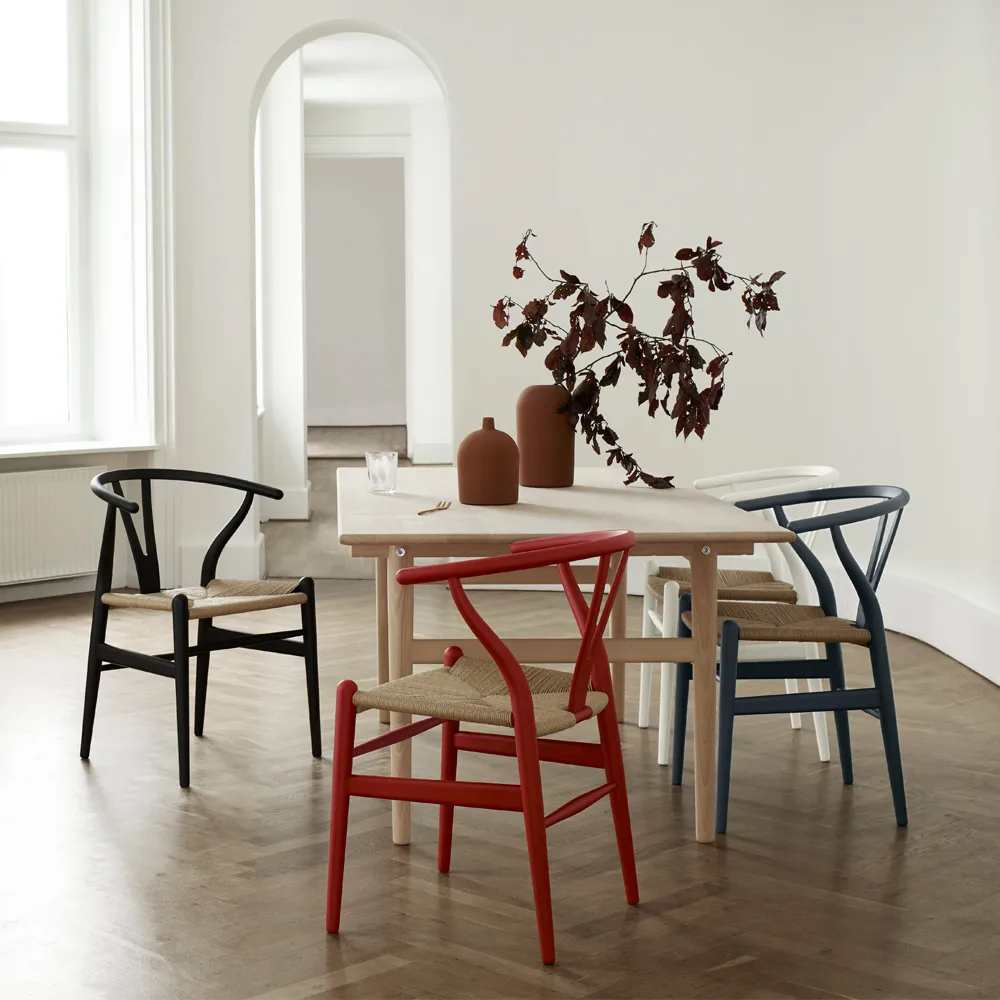 CH24 Y-stol Soft naturflätad sits, White S0502-Y Carl Hansen & Søn