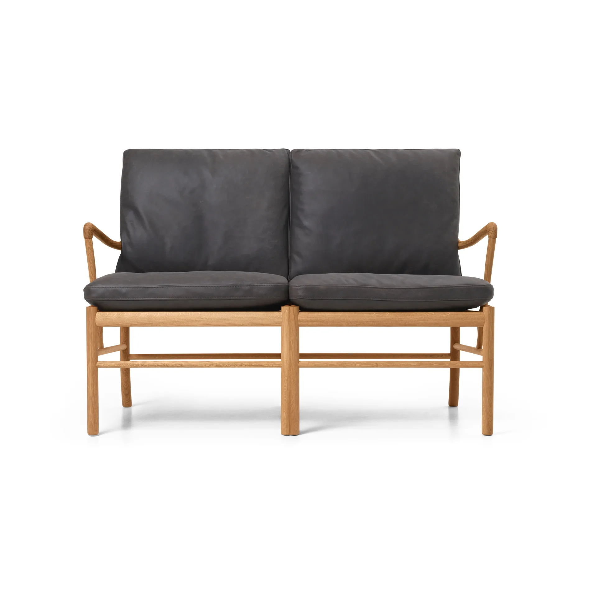 OW149-2 Colonial soffa 2-sits, Terra 20367-oljad ek Carl Hansen & Søn