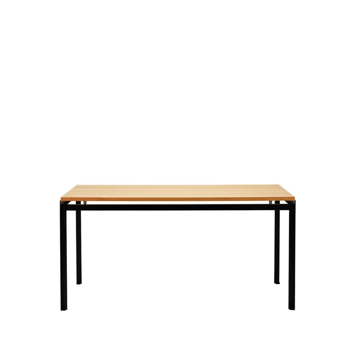 PK52A studentskrivbord pulverlackerat stål - Klarlackad ek-svart  - Carl Hansen & Søn