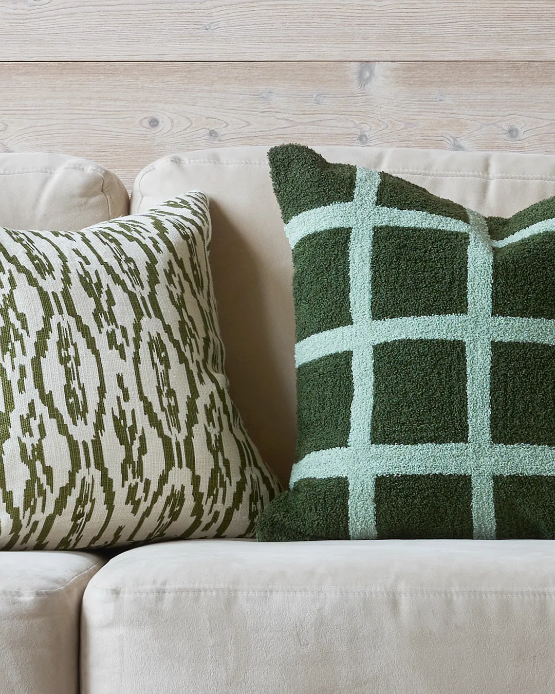 Check kuddfodral 50x50 cm, Cactus green-aqua Chhatwal & Jonsson