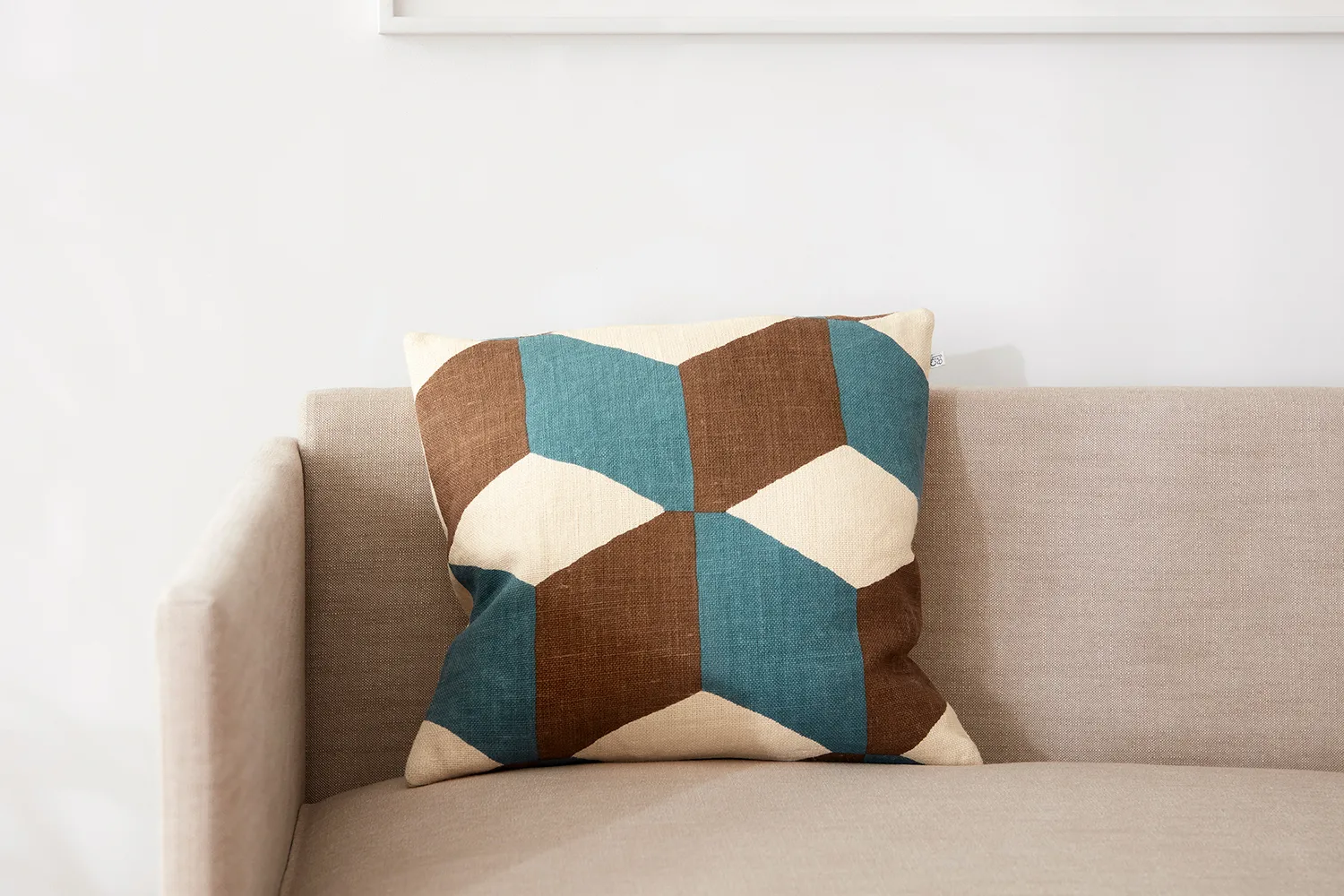 Hawa kuddfodral 50x50 cm, Light beige-heaven blue-taupe Chhatwal & Jonsson