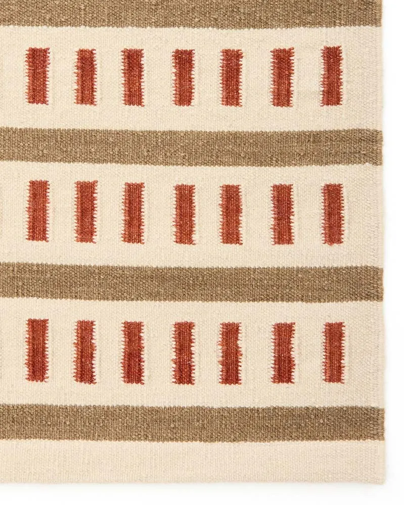 Ladakh ullmatta, Off white-beige-rust, 230x320 cm Chhatwal & Jonsson