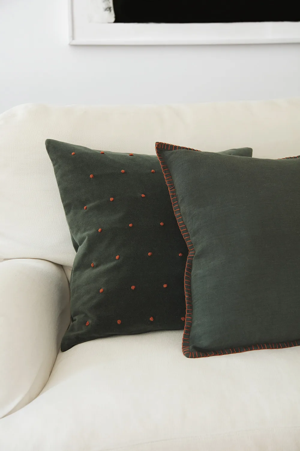 Roma kuddfodral 50x50 cm, Forest green-terracotta Chhatwal & Jonsson