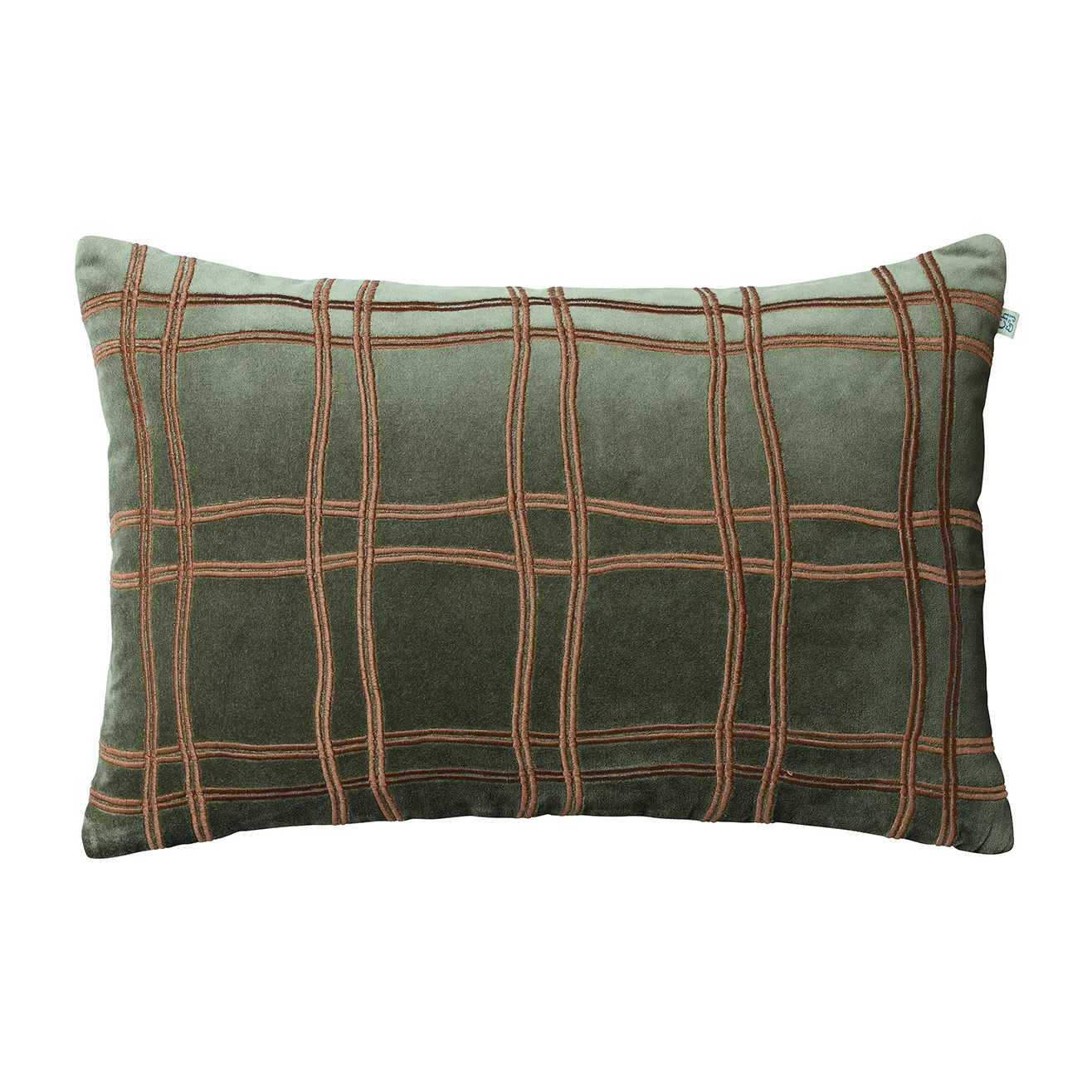 Tattersall kuddfodral 40x60 cm, Forest green-cognac Chhatwal & Jonsson