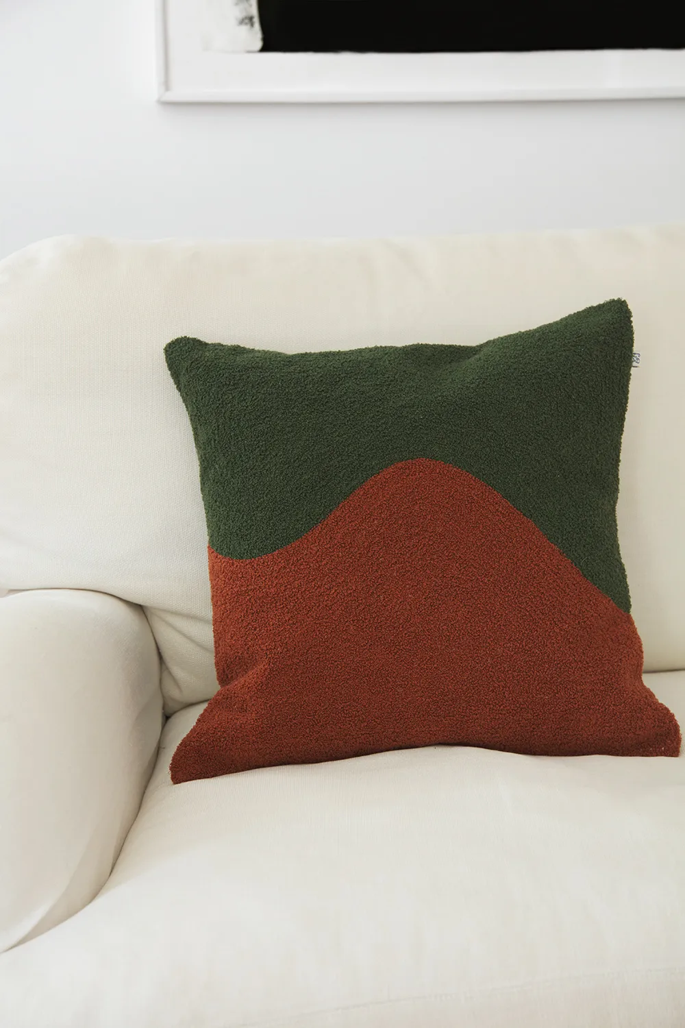 Yogi kuddfodral 50x50 cm, Forest green-terracotta Chhatwal & Jonsson