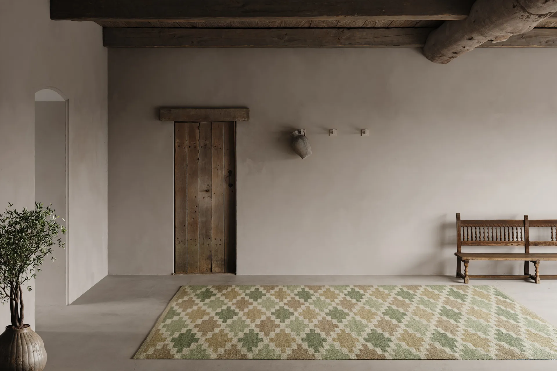 Röllakan Korsnäs matta, Grönbeige, 200x300 cm Classic Collection
