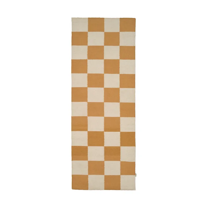 Square gångmatta - Vit-gul, 80x240 cm - Classic Collection