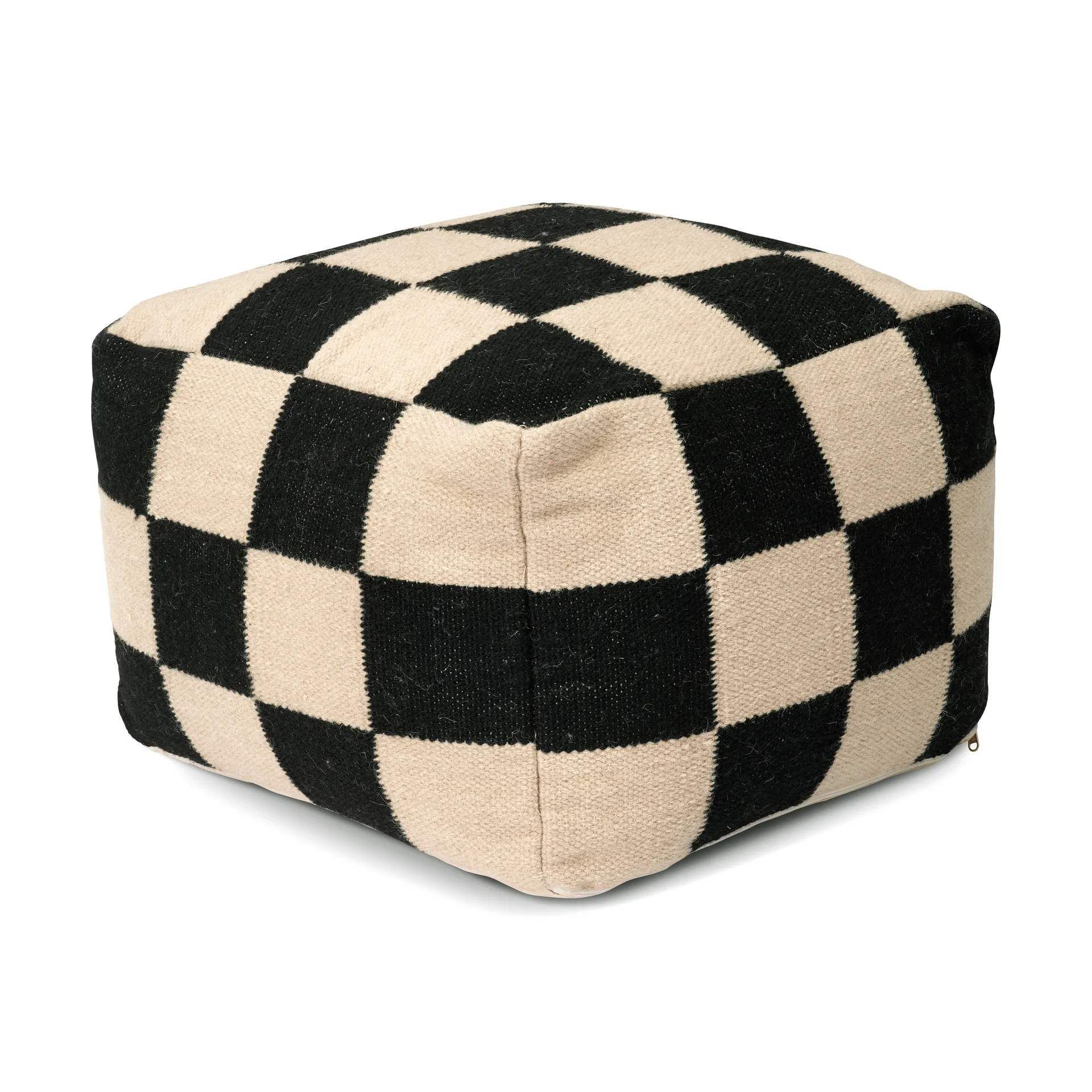 Square puff 50x50 cm, Svart-natur Classic Collection