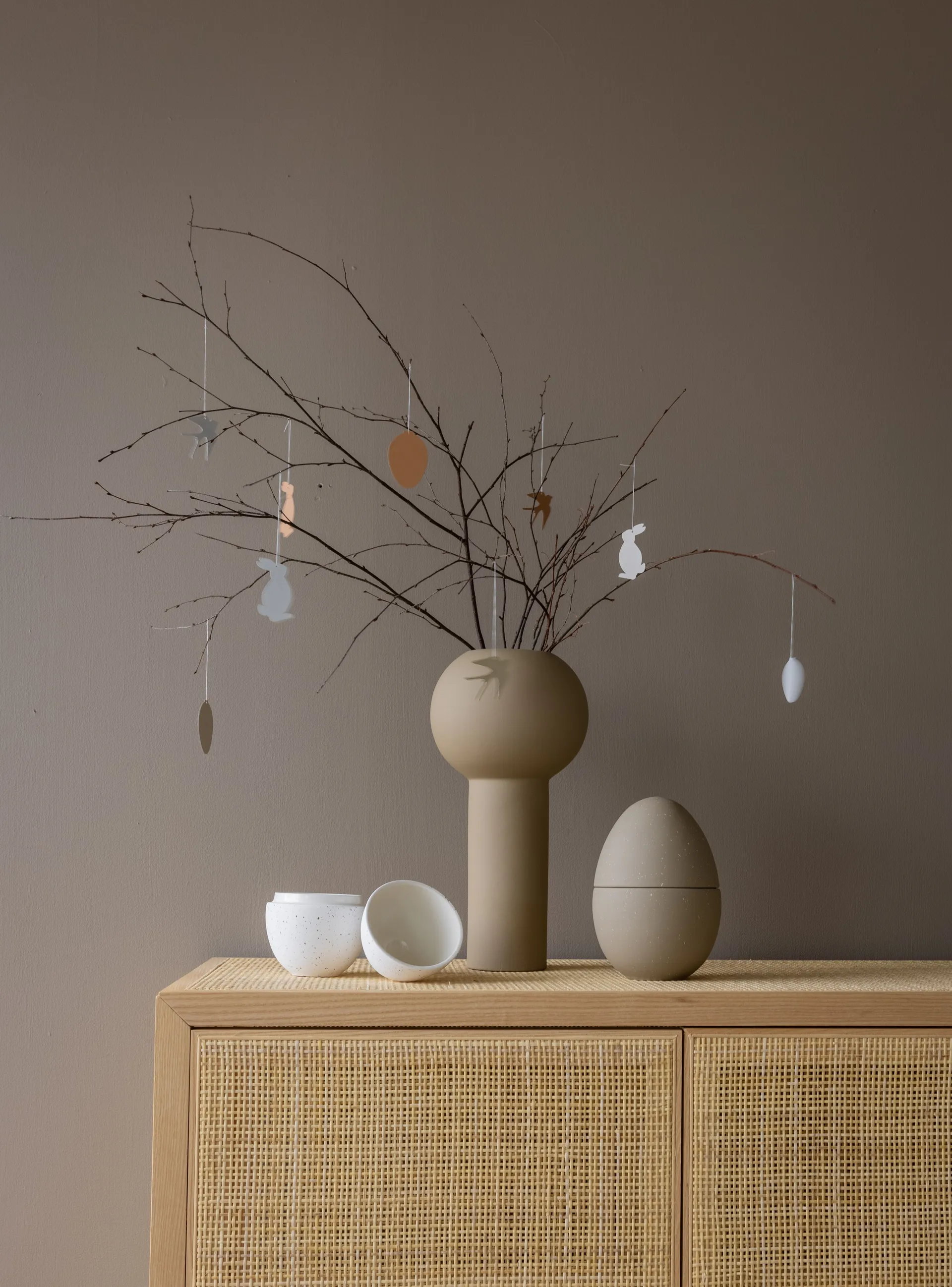 Bonbonniere skål 14 cm, White-mud Cooee Design