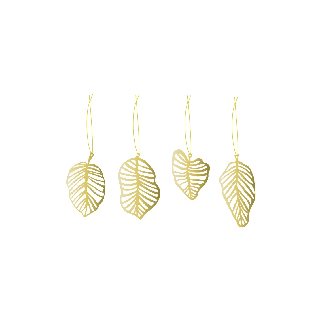 Deco leaf hänge 4-pack, Mässing Cooee Design