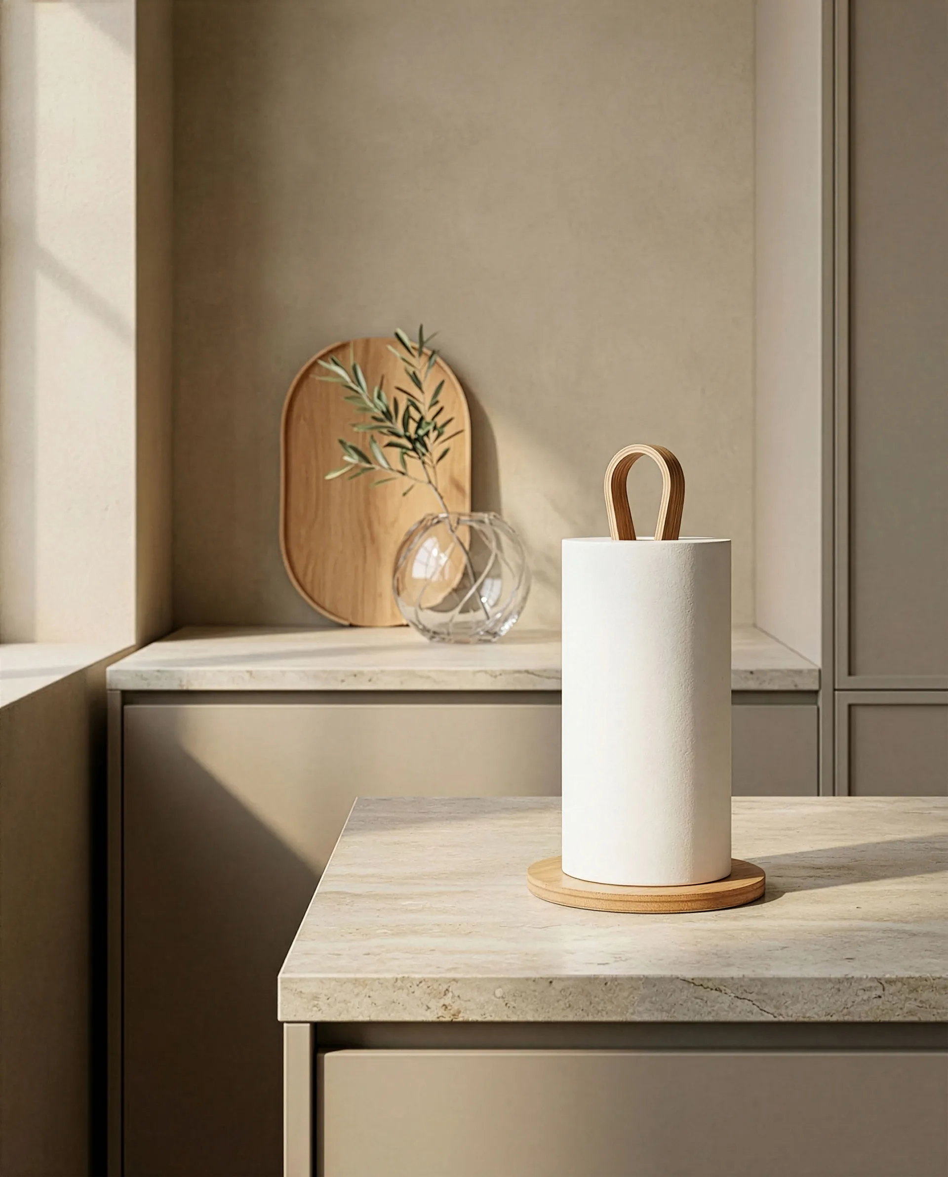 Woody hushållspappershållare, Ek Cooee Design