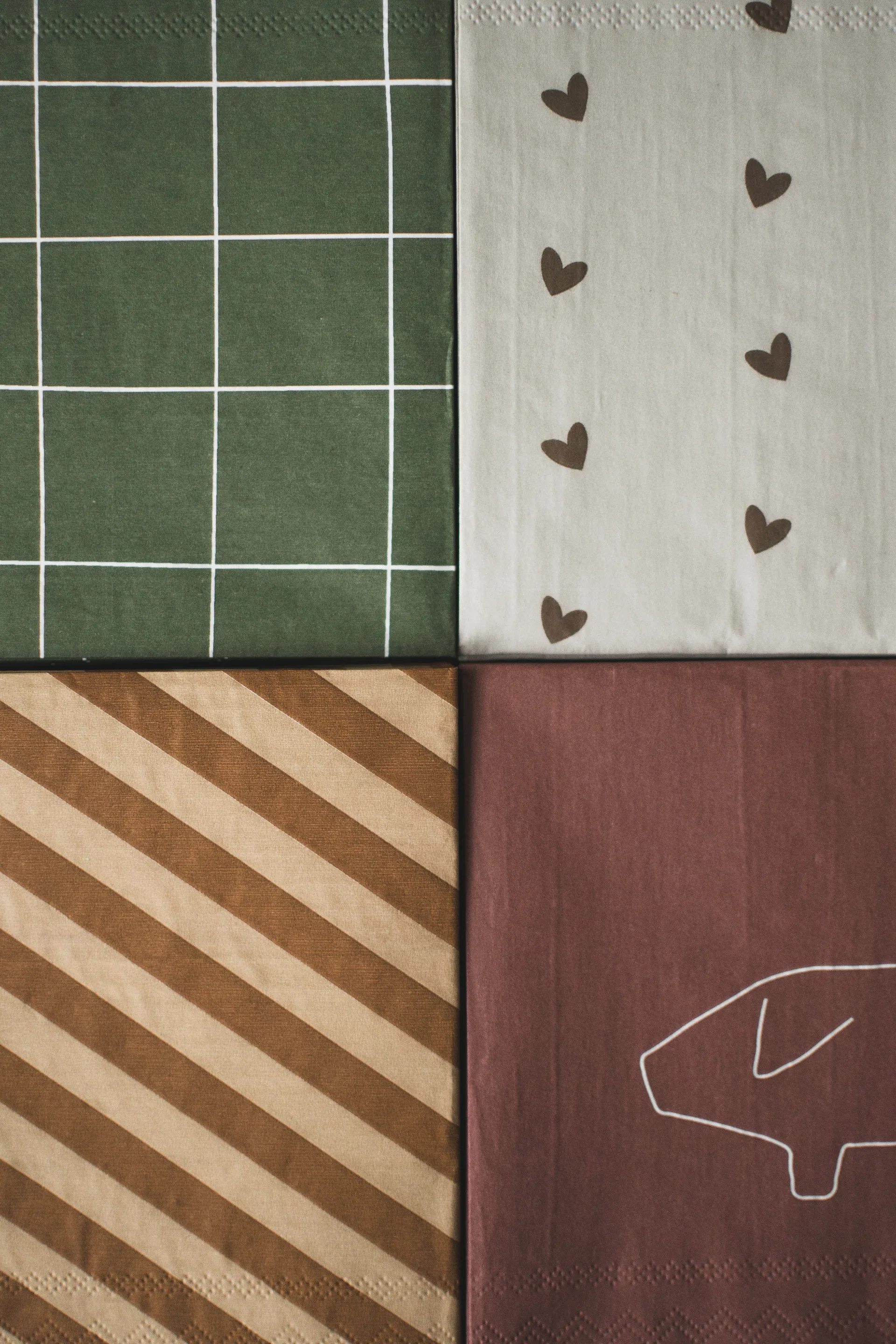Heart pappersservett 33x33 cm 20-pack, Brown-beige DBKD
