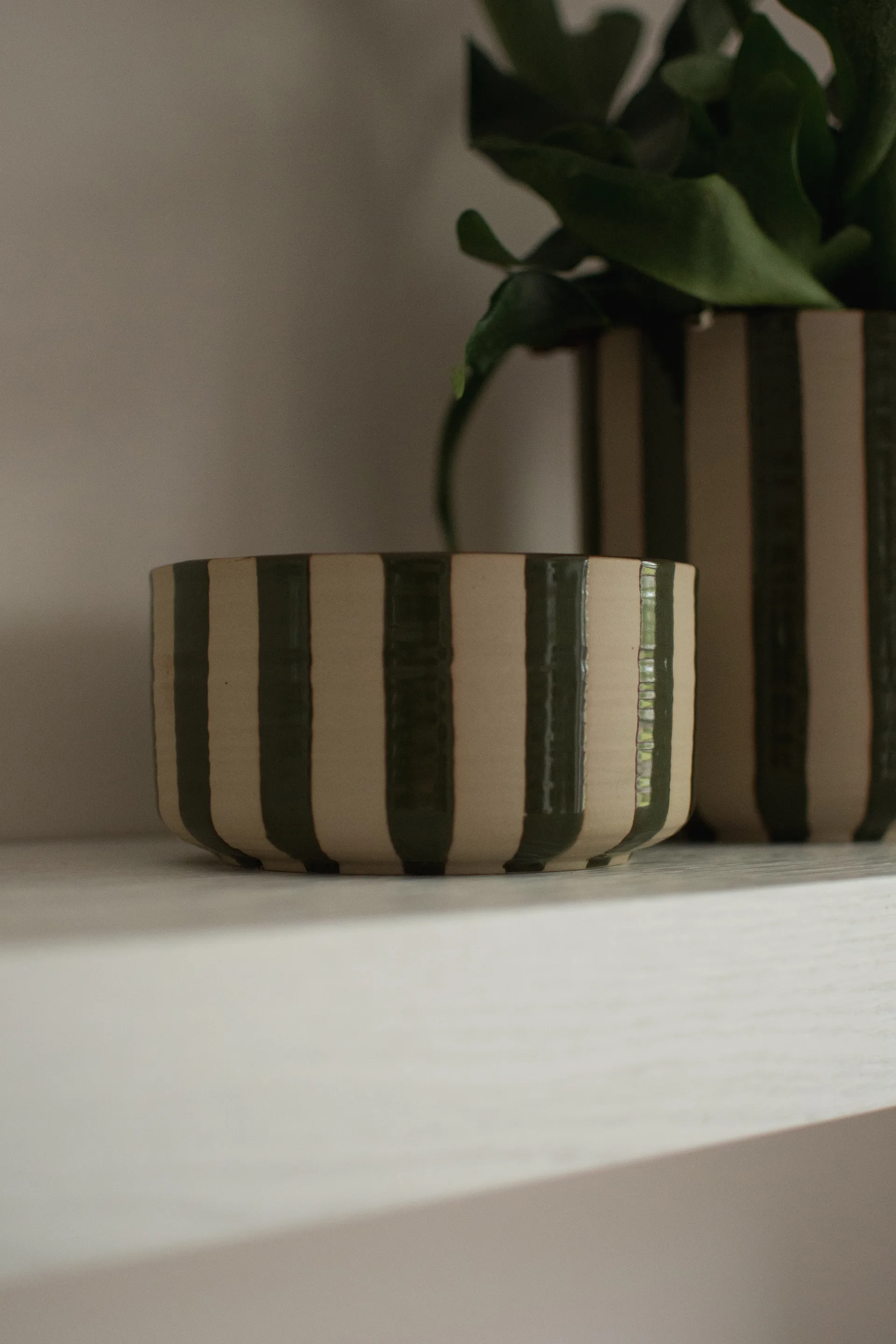 Line dekorationsskål Ø16 cm, Stripe Green DBKD