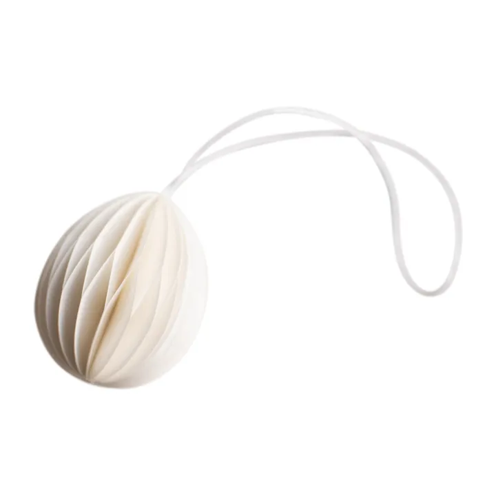 Ovoid påskhänge papper small 4 cm - White - DBKD