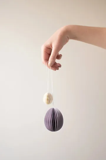 Ovoid påskhänge papper small 4 cm - White - DBKD
