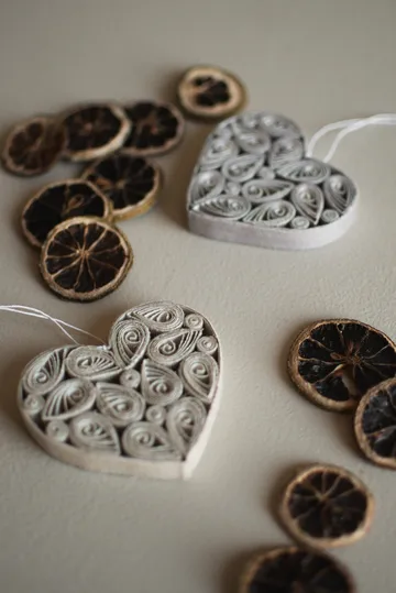 Paper heart 8 cm - Creme - DBKD