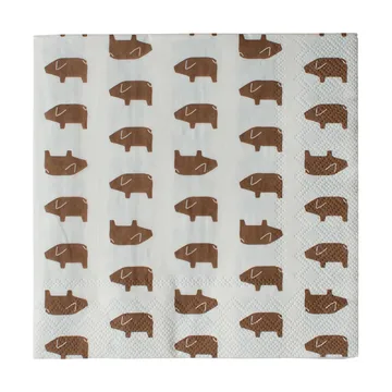 Swedish pig pappersservett 33x33 cm 20-pack - Brown - DBKD