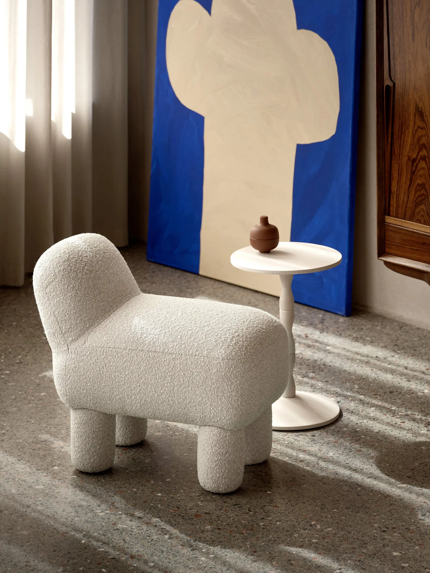 Lulu sittpuff 36x65 cm, Cream Design House Stockholm