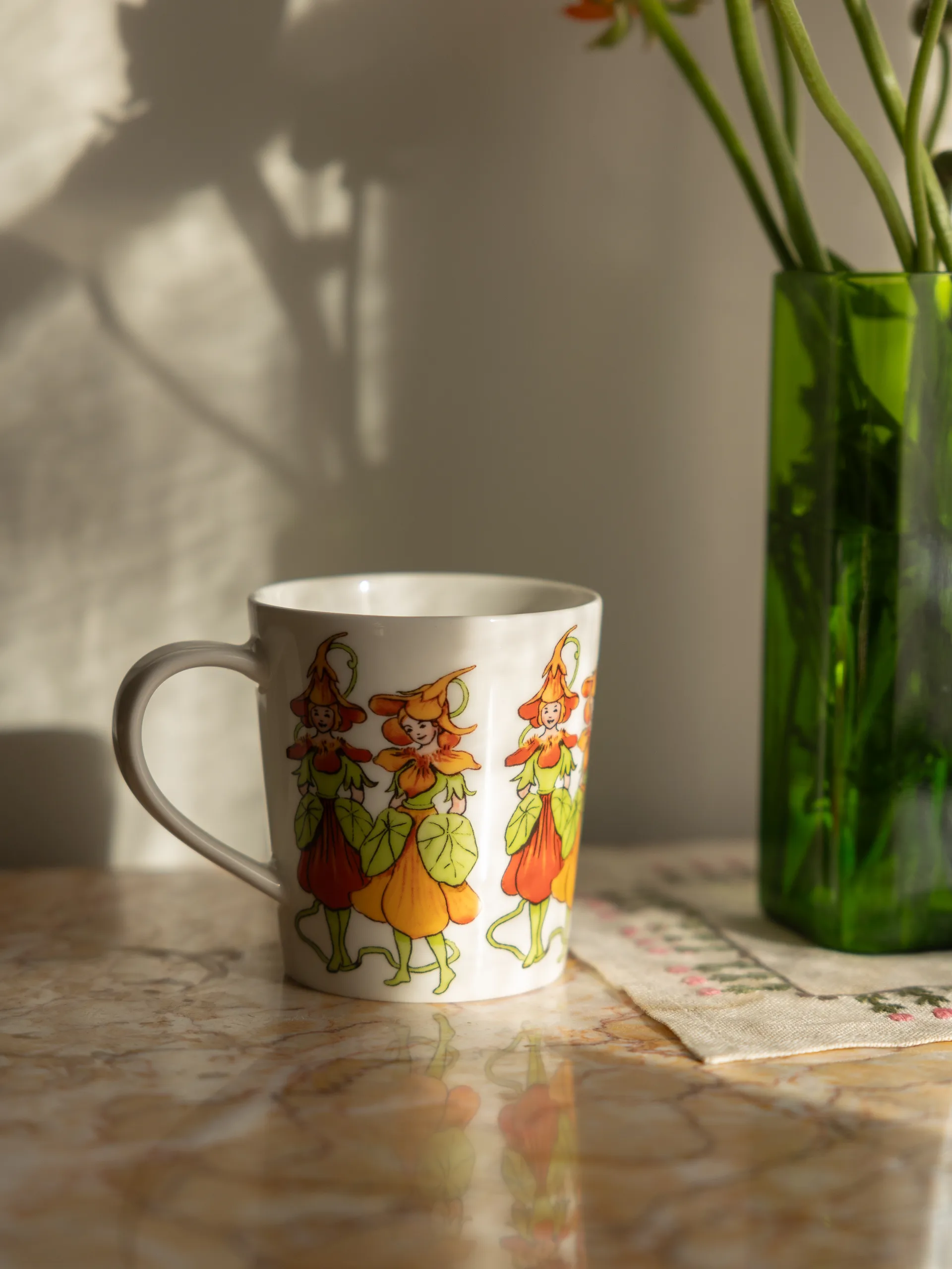 Nasturtium mugg med handtag 40 cl, White Design House Stockholm