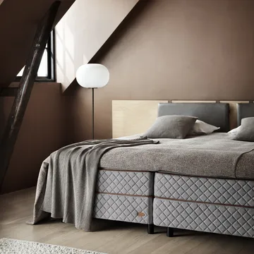 Dux 5005 kontinentalsäng - vit/brun, medium, 160x200cm - Dux