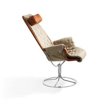 Jetson Match fåtölj - Flax 21 beige-dakota 24 läder cognac - Dux