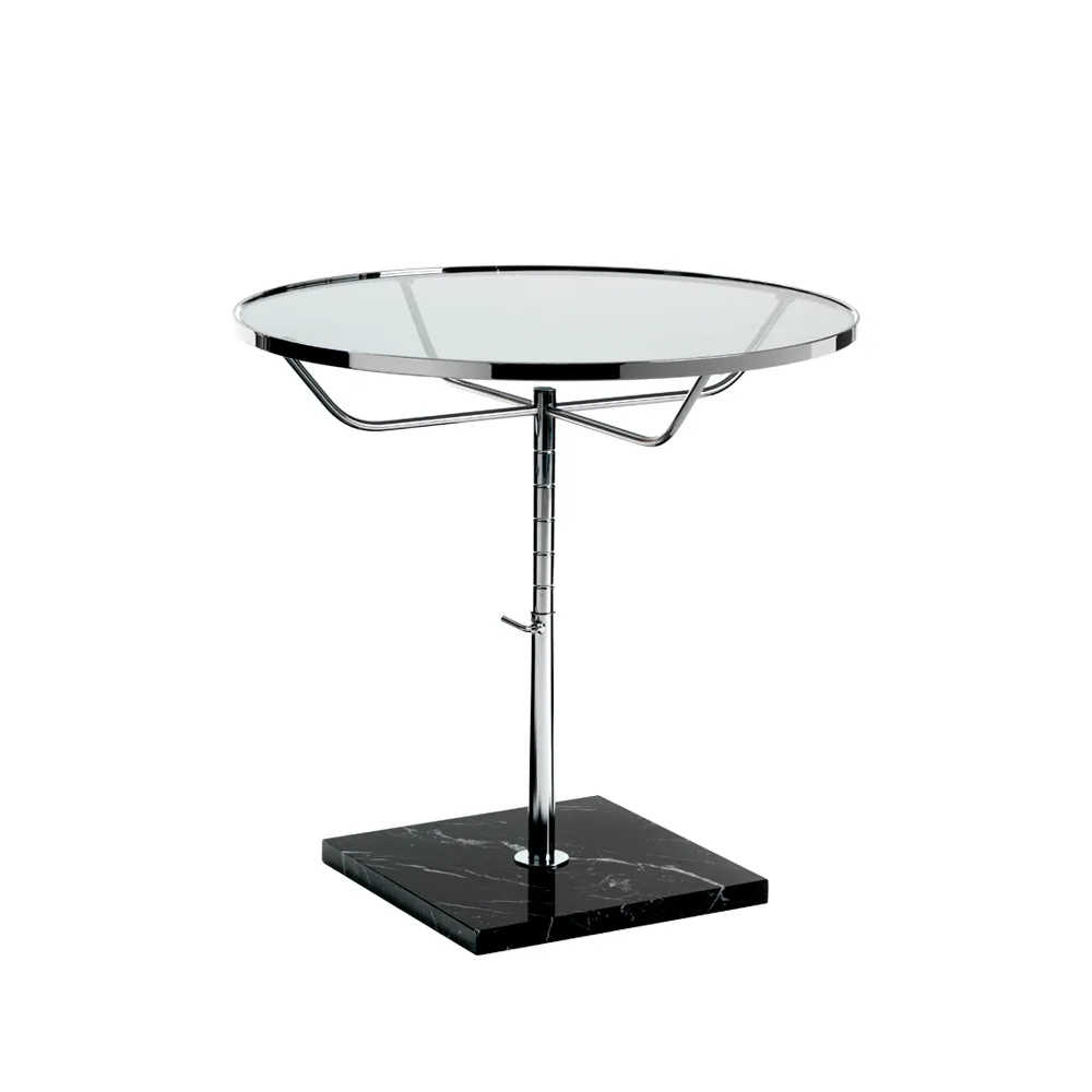 Pronto XL bord, Rökfärgat glas, svart marmor Dux