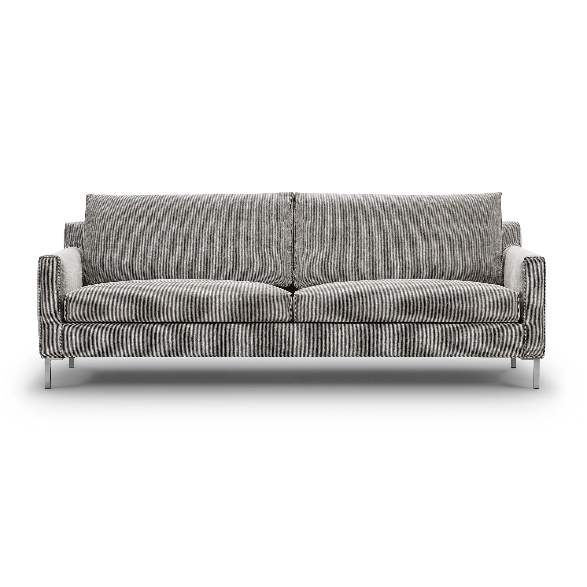 Streamline 3-sits soffa 220 cm, bakar 01 brunbeige-rostfritt stål Eilersen