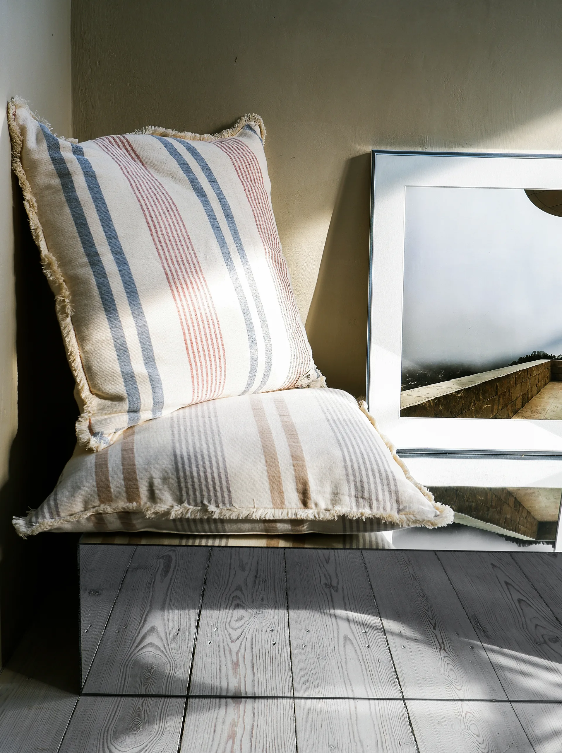 Iris kuddfodral 50x50 cm, Blue-Rusty red Elvang Denmark