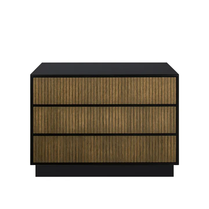 Line byrå - walnut/black, 3 lådor, sockel - Englesson