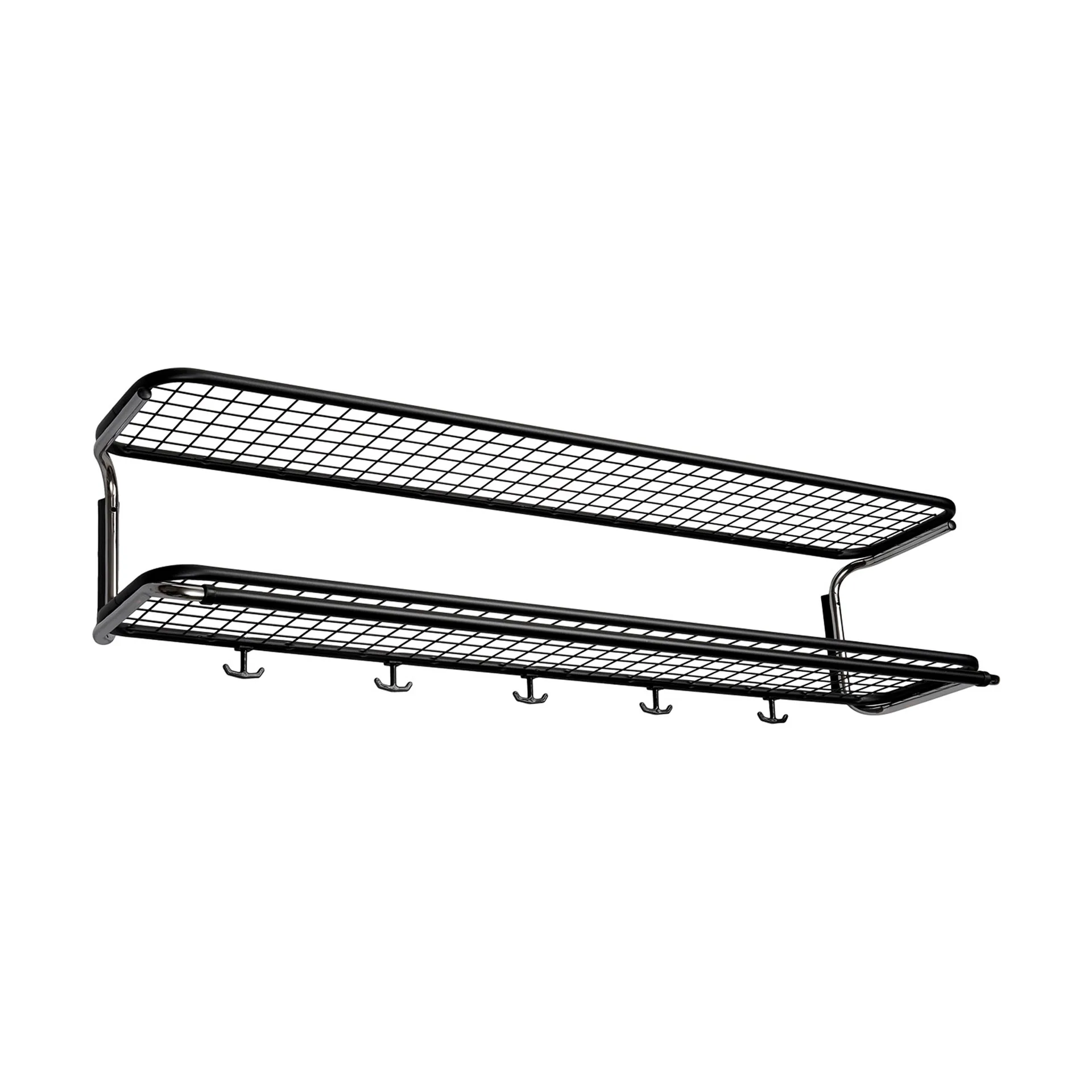 Classic 650 hatthylla, svart/krom, 2 plan, 110 cm Essem Design