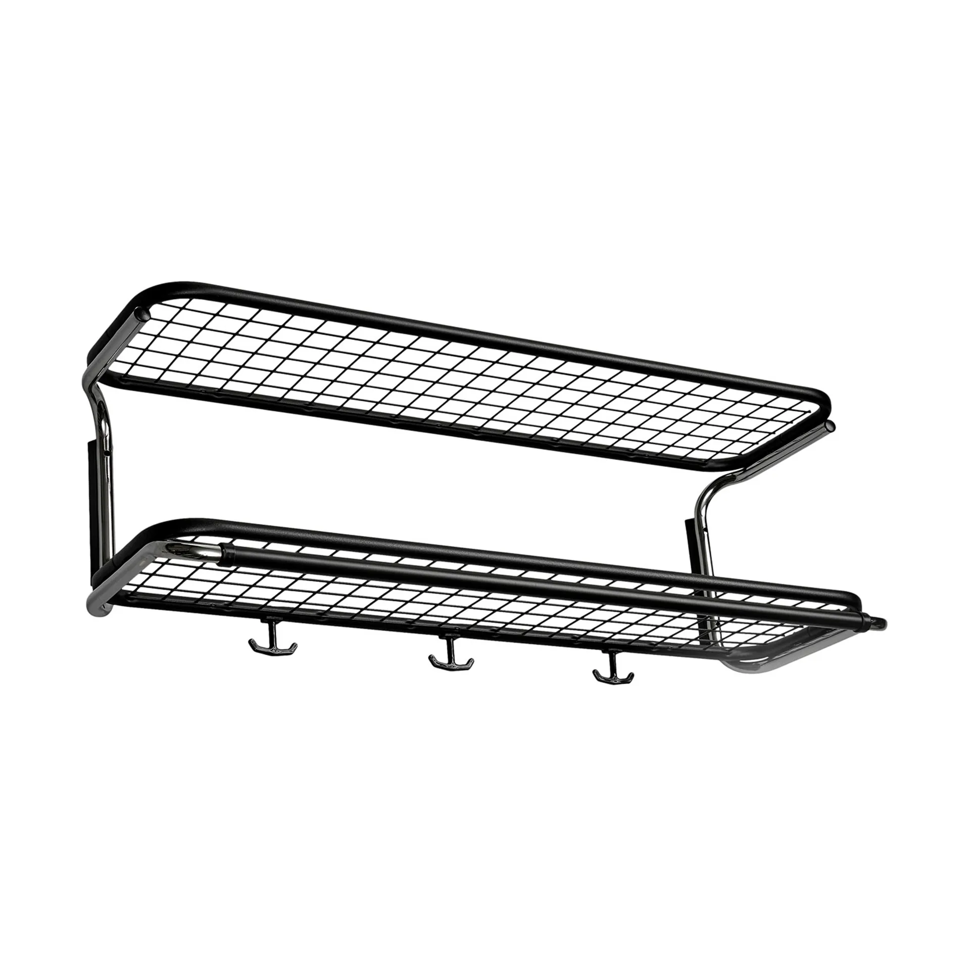 Classic 650 hatthylla, svart/krom, 2 plan, 70 cm Essem Design