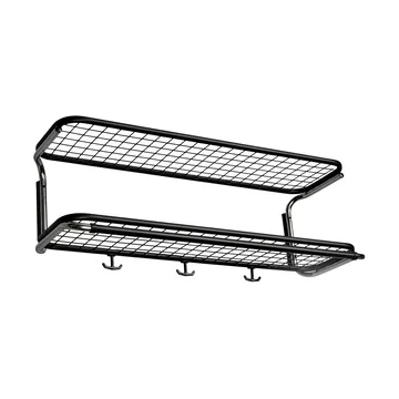 Classic 650 hatthylla - svart/krom, 2 plan, 80 cm - Essem Design