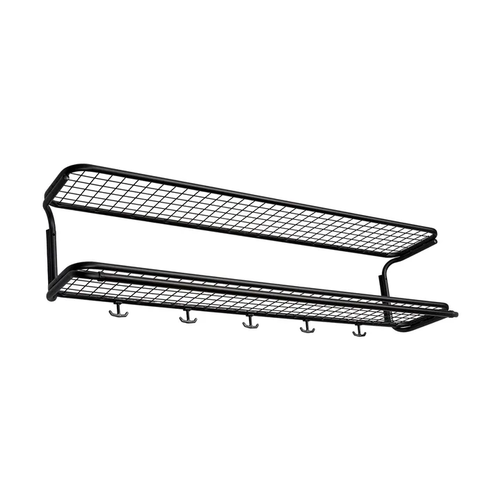 Classic 650 hatthylla - svart/svart, 2 plan, 110 cm - Essem Design
