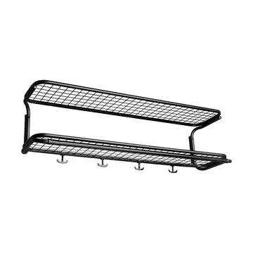 Classic 650 hatthylla - svart/svart, 2 plan, 90 cm - Essem Design