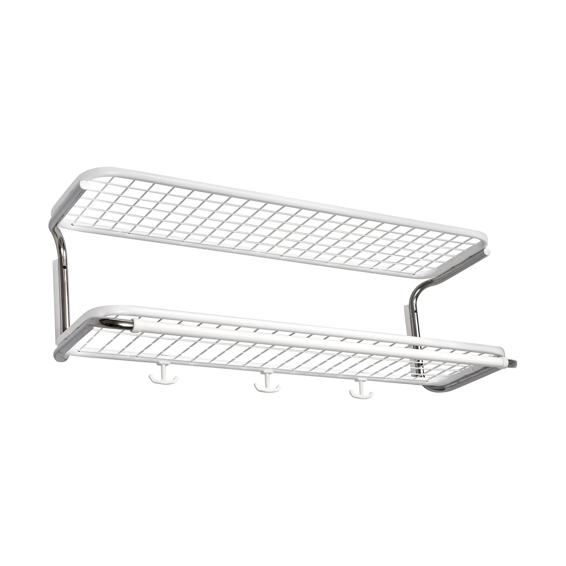 Classic 650 hatthylla, vit/krom, 2 plan, 70 cm Essem Design