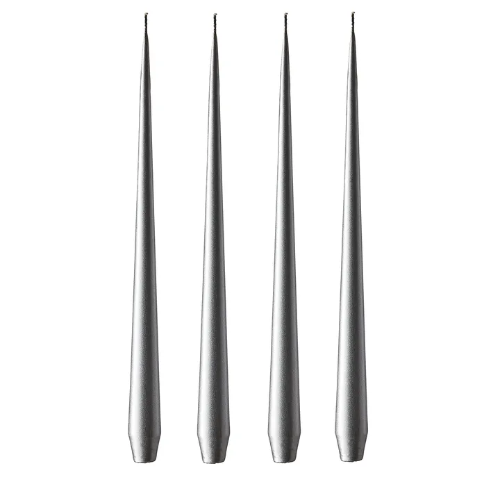 ester & erik ljus 32 cm 4-pack metallic - Silver - ester & erik
