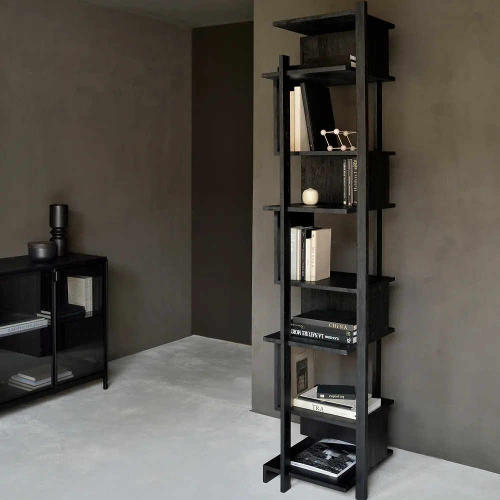 Abstract Column hylla, Svart teak 203x49 cm Ethnicraft