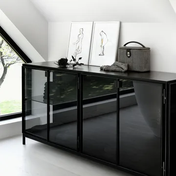 Anders sideboard - Svart 2 glasdörrar metall - Ethnicraft