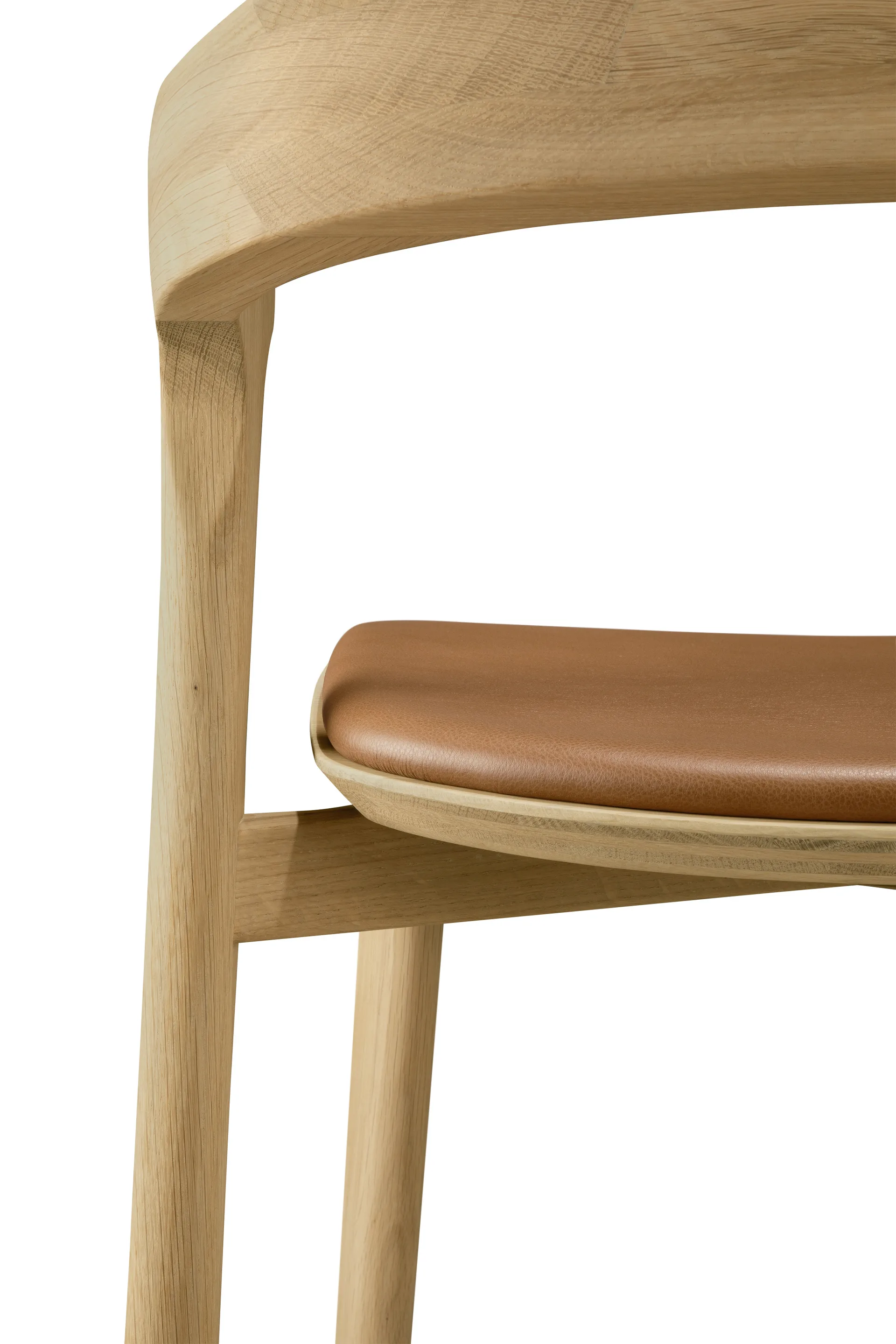 Bok barstol, Lackerad ek-läder Cognac, 65 cm Ethnicraft