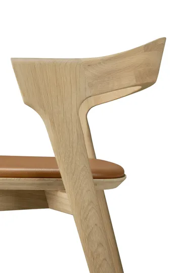 Bok barstol - Lackerad ek-läder Cognac, 75 cm - Ethnicraft