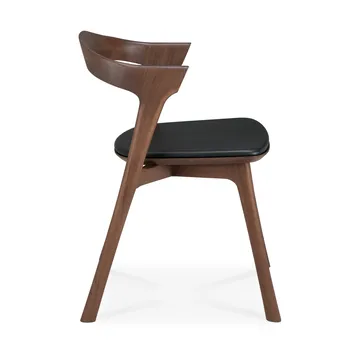 Bok matstol - Brown teak-svart läder - Ethnicraft