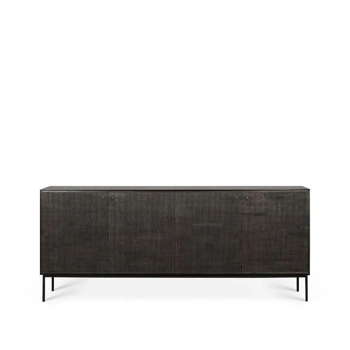 Grooves sideboard - Black 4 dörrar - Ethnicraft