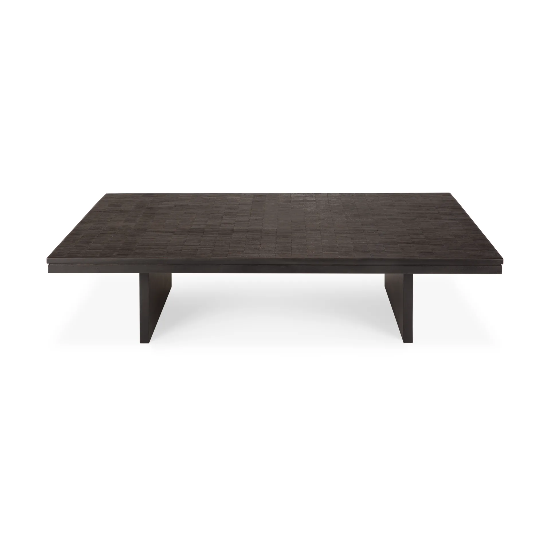 Grooves soffbord, Off black teak, 140x110 cm Ethnicraft