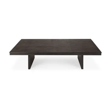 Grooves soffbord - Off black teak, 140x110 cm - Ethnicraft
